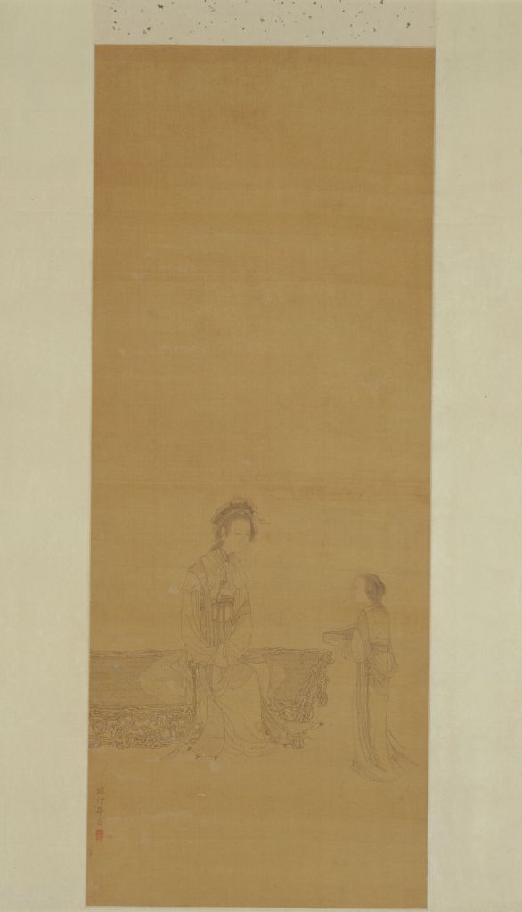 图片[1]-Hua Yan line painting scroll of beautiful women-China Archive